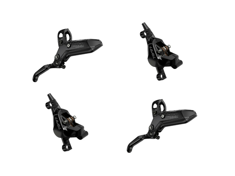 Sram Disc Brake Level Silver Stealth Piston Black Anodized Set