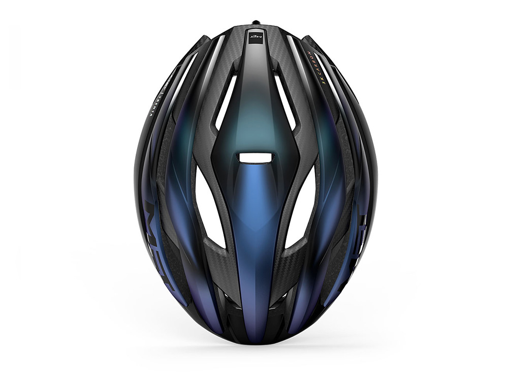 Met Bike Helmet Trenta Mips K Carbon Blue Iridescent Matt