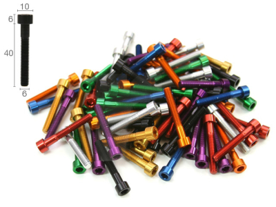 Aluminium Screw M6x40 Cylindric Head purple