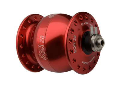 SON Hub Dynamo SON 28 | 9x100 mm Quickrelease 32 Holes red anodised