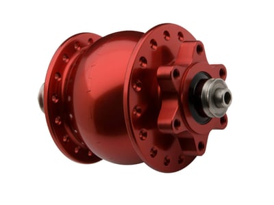 SON Hub Dynamo SON 28 disc 6-Bolt | 9x100 mm Quickrelease 32 Holes red anodised
