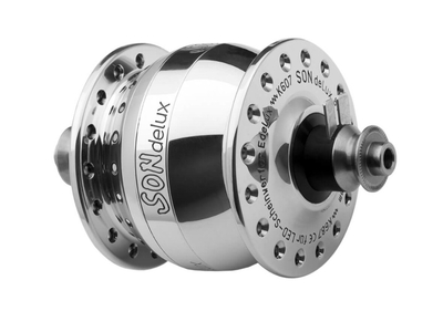 SON Hub Dynamo SON delux | 9x100 mm Quickrelease 24 Holes silver polished