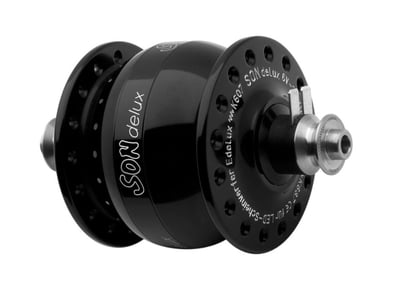 SON Nabendynamo SON delux | 9x100 mm Schnellspanner 36 Loch schwarz eloxiert
