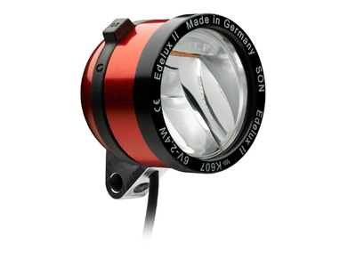 SON Dynamo LED Head Light Edelux II 140 cm Cable Lenght | StVZO red anodised