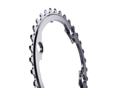 ABSOLUTE BLACK Chainring Road Winter Oval 2X BCD 110/4 asymmetric | grey inner Ring
