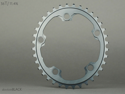 ABSOLUTE BLACK Chainring Road Winter oval 2X BCD 110/5 | grey inner Ring
