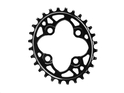 ABSOLUTE BLACK Chainring oval 1-speed LK 64 | narrow wide black