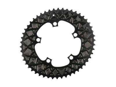 ABSOLUTE BLACK Chainring Road oval 2X BCD 110/5 for SRAM Hidden Bolt | black outer Ring