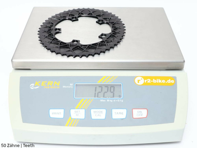 ABSOLUTE BLACK Chainring Road oval 2X BCD 110/5 for SRAM Hidden Bolt | black outer Ring 50 Teeth