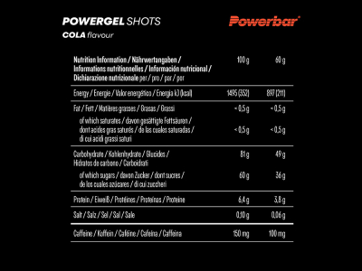 POWERBAR Energiegummis Powergel Shots Cola 60g (mit Koffein)