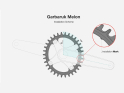 GARBARUK Chainring Melon oval 1-speed narrow-wide BCD 96 Shimano XT-M8000 Crank 32 Teeth purple