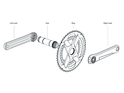 ROTOR Kurbelwelle ALDHU | ALDHU Carbon | VEGAST für Rennrad Standard Achse | 43,5 mm Kettenlinie