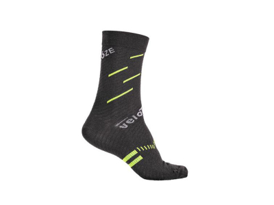 VELOTOZE Socken Merinowolle | schwarz / gelb S/M | 37 - 42,5