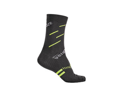 VELOTOZE Socken Merinowolle | schwarz / gelb L / XL | 43 - 47