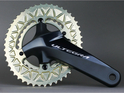 ABSOLUTE BLACK Chainring Sub Compact oval 2X BCD 110 4 Hole asymmetric | Dura Ace 9100 | Ultegra R8000 | black outer Ring