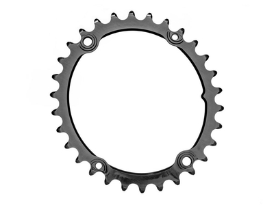ABSOLUTE BLACK Chainring Sub Compact oval 2X BCD 110 4 Hole asymmetric | Dura Ace 9100 | Ultegra R8000 | black inner Ring