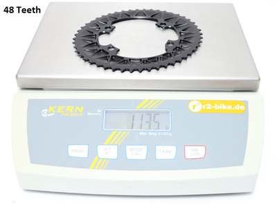 ABSOLUTE BLACK Chainring Sub Compact oval 2X BCD 110 4 Hole asymmetric | Dura Ace 9100 | Ultegra R8000 | black outer Ring 48 Teeth