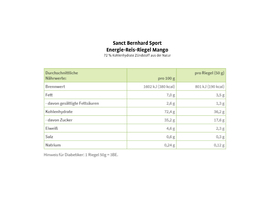 SANCT BERNHARD SPORT Energie Riegel Reis Mango | 50 g Riegel