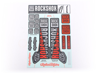 ROCKSHOX Decal Set for 35 mm Suspension Fork | Troy Lee Design colored silver-orange