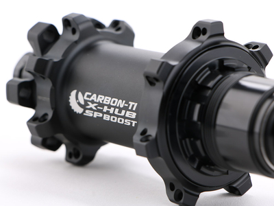 CARBON-TI Hinterradnabe X-Hub SP 6-Loch BOOST 148 XD fr 12x148 mm Steckachse | Freilauf SRAM XD giftgrn 24 Loch
