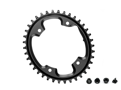 ABSOLUTE BLACK Chainring CX oval | narrow wide 1-speed BCD 110/4 asymmetric | Dura Ace R9100 | Ultegra R8000 | black 38 Teeth