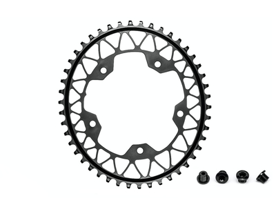 ABSOLUTE BLACK Chainring Oval Gravel | narrow wide 1-speed BCD 110/5 | black 44 Teeth