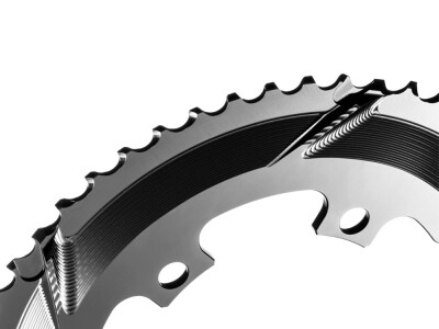 ABSOLUTE BLACK Kettenblatt Premium Oval Road 2-fach LK 110 4 Loch asymmetrisch | FSA ABS Kurbeln | schwarz auen 53 Zhne