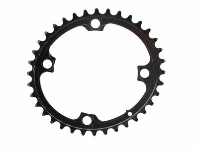 ABSOLUTE BLACK Chainring Premium Oval Road 2X BCD 110 4 Hole asymmetric | FSA ABS Cranks | black inner Ring 39 Teeth