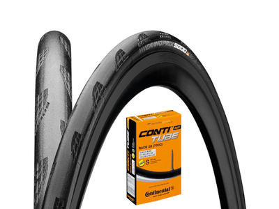 CONTINENTAL Reifen Bundle Grand Prix 5000 28 | Continental Schlauch Race 28  Reifen 700 x 25C Schlauch Race Supersonic 60 mm