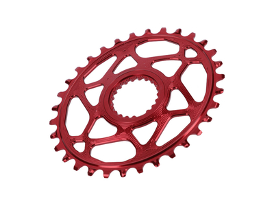 ABSOLUTE BLACK Chainring Direct Mount oval | 12-speed HG+ for Shimano XTR M9100/XT M8100/SLX M7100 Crank | red 28 Teeth