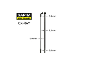 SAPIM Speiche CX-Ray Messerspeiche schwarz 238 mm