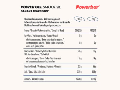 POWERBAR Powergel Smoothie Banana BlueBerry | 16 Bags Box
