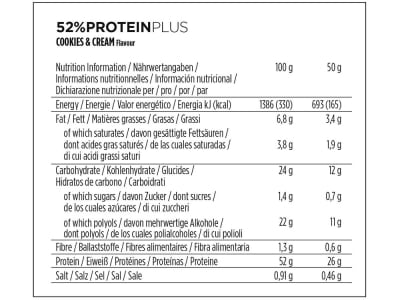 POWERBAR Recovery Bar Protein Plus 52% Cookies & Cream 50g
