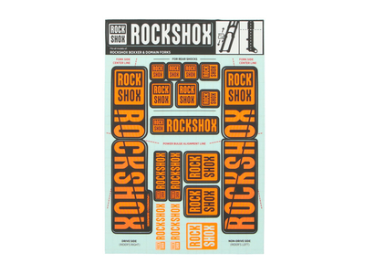 ROCKSHOX Sticker Decal Set for Boxxer | Domain Lower Leg orange