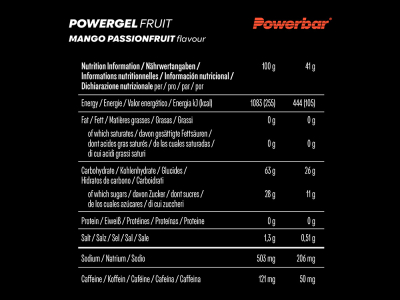 POWERBAR Energiegel Powergel Fruit Mango Passionfruit 41g | 24 Beutel Box