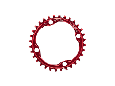 BLACKseries by ABSOLUTE BLACK Chainring 1-speed BCD 104 | 4-Bolt narrow wide red 34 Teeth