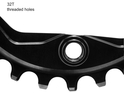 BLACKseries by ABSOLUTE BLACK Chainring oval 1-speed BCD 104 | 4-Bolt narrow wide black 36 Teeth
