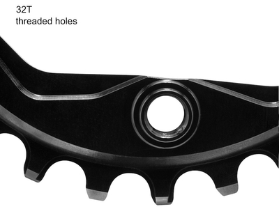 BLACKseries by ABSOLUTE BLACK Chainring oval 1-speed BCD 94 | 4 Bolt narrow wide black 32 Teeth