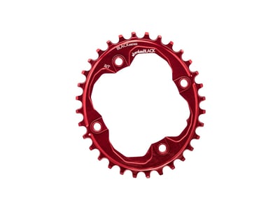 BLACKseries by ABSOLUTE BLACK Chainring oval 1-speed BCD 94 | 4 Bolt narrow wide red