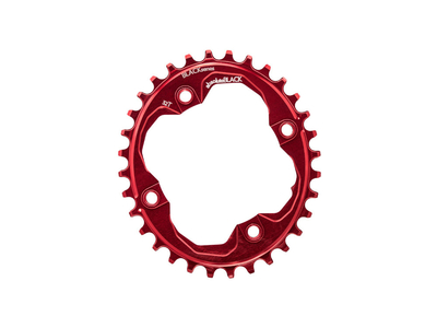 BLACKseries by ABSOLUTE BLACK Chainring oval 1-speed BCD 94 | 4 Bolt narrow wide red 34 Teeth