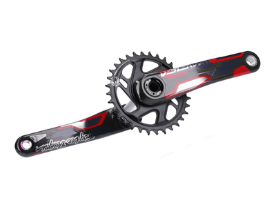 TRUVATIV Crankset Descendant Carbon TLD -Troy Lee Designs- CoLab 1x12 Eagle DUB BOOST | X-SYNC 2 Direct Mount 32t red 165 mm