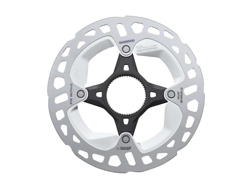 Shimano RT-MT800 Center Lock Disc Brake Rotor - 140mm, Freeza Heat Dissipation Tech, For Mountain & Road Bikes
