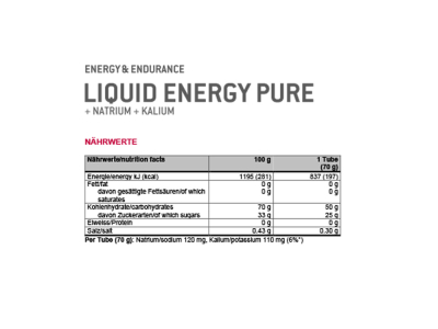 SPONSER Energiegel Liquid Energy Pure | 70g Tube