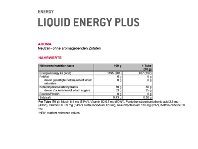 SPONSER Energygel Liquid Energy Plus | 70g Tube