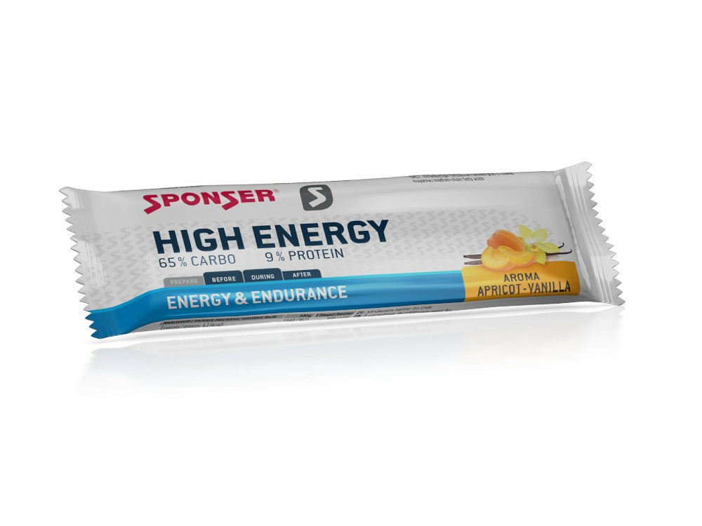 Sponser High Energy Bar 1 x 45g Riegel Apricot-Vanilla Kohlehydrate Ausdauer 