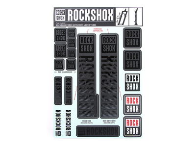 ROCKSHOX Sticker Decal Set für 35 mm Federgabel | farbig neonorange