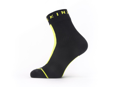 SEALSKINZ Socken Ankle All Weather Hydrostop | Wasserdicht | schwarz / neon gelb S (36 - 38)