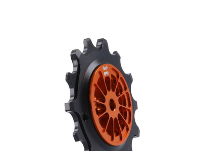 LEONARDI RACING Roldana lower Jockey Wheel | 14 Teeth for SRAM Eagle 12-speed orange