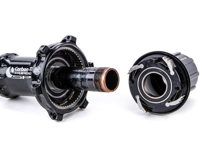 CARBON-TI Hinterradnabe X-Hub SP 6-Loch X-12 X-Campy fr 12x142 mm Steckachse | Freilauf Campagnolo  gold 28 Loch