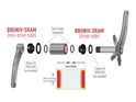 WHEELS MFG Innenlager Adapter BB30/PF30 Universal auf SRAM GXP | 24-22 mm